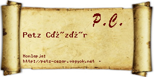 Petz Cézár névjegykártya